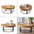 Modern Round Coffee Table Wooden Carving Pattern Coffee Table With Metal Legs For Living Room Reception Room Office-886861398