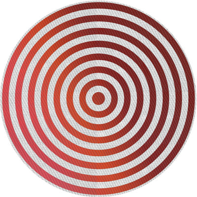 Tapis orange/zone blanche à motif