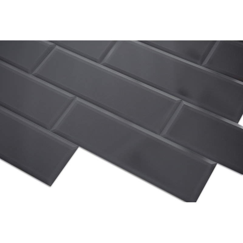 3" X 10" Beveled Glass Singular Subway Tile