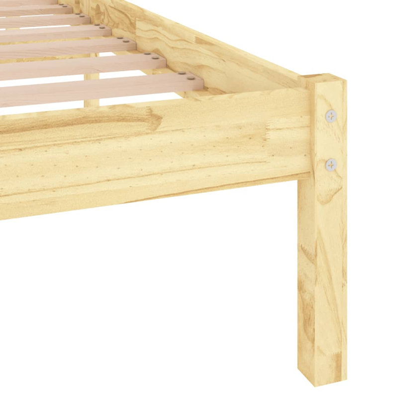 Bed Frame Solid Wood, natural, 160 x 200cm