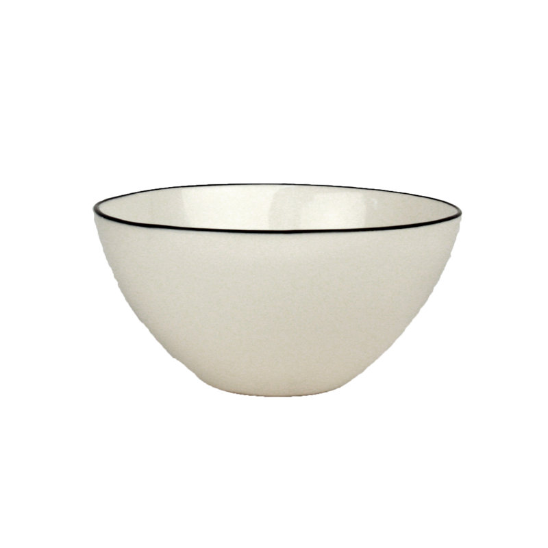 Abbesses 4 Piece Rice Bowl Set, White/Black