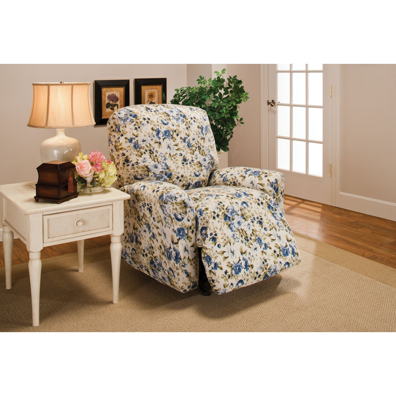 Housse pour fauteuil inclinable à coussins carrés/rectangulaires, Bleu