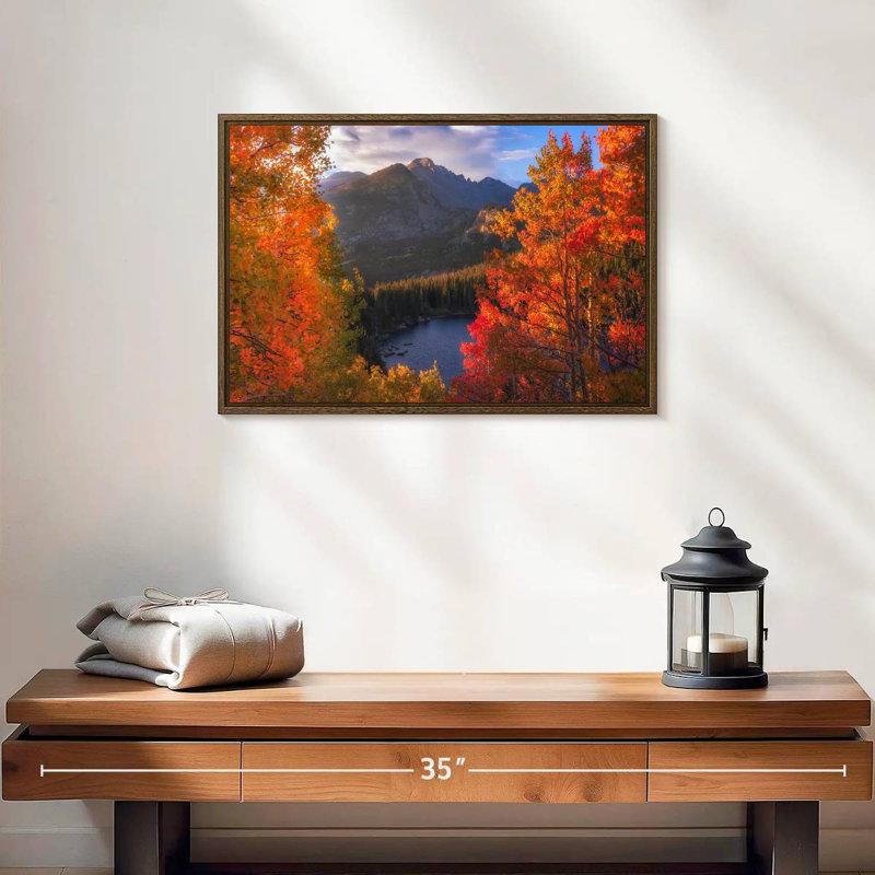Rocky Mountain Autumn, 19 po x 13 po, Cadre flottant noyer