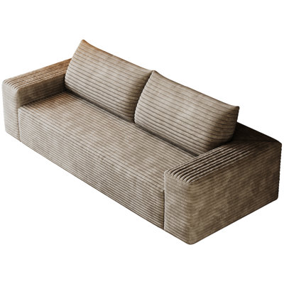 Canapé 63 po 2 places, tissu velours côtelé, sièges profonds, canapé causeuse confortable, sans assemblage, 1 pièce pour salon, chambre à coucher, salle de conférence, appartement, chameau