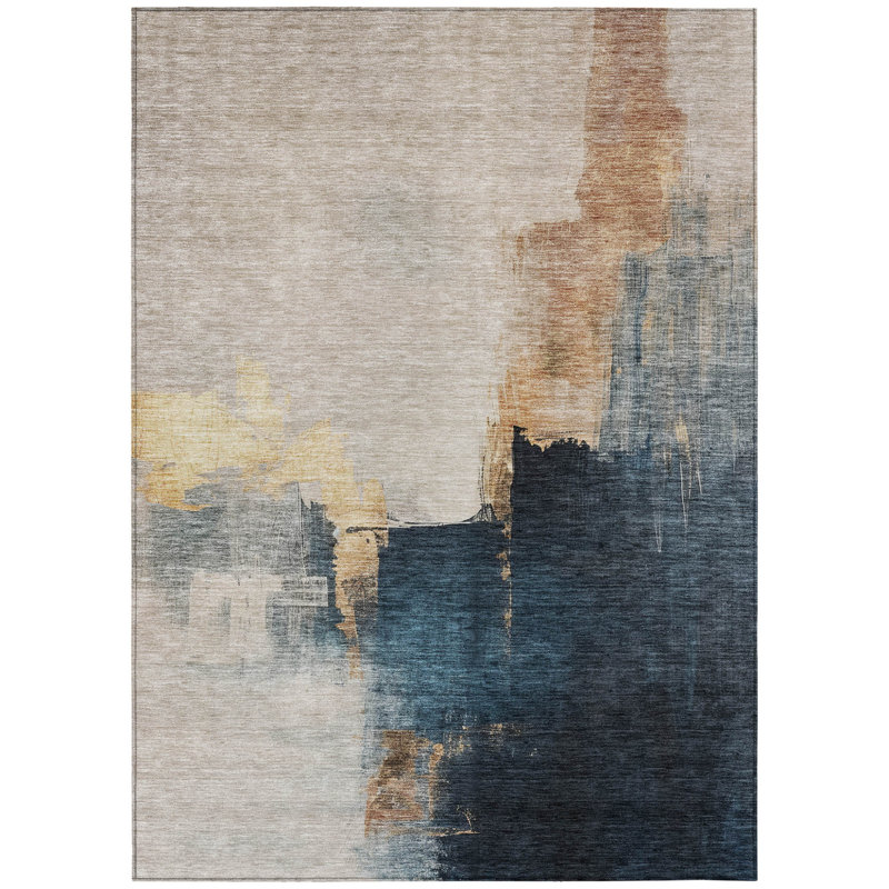 Tapis intérieur lavable abstrait 5 pi x 8 pi
