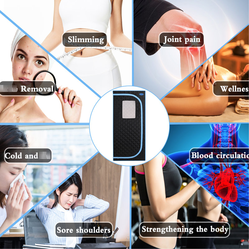 Tente portative pleine grandeur à infrarouge lointain pour le spa, la désintoxication et la détente avec structure en acier inoxydable - Détente, pratique