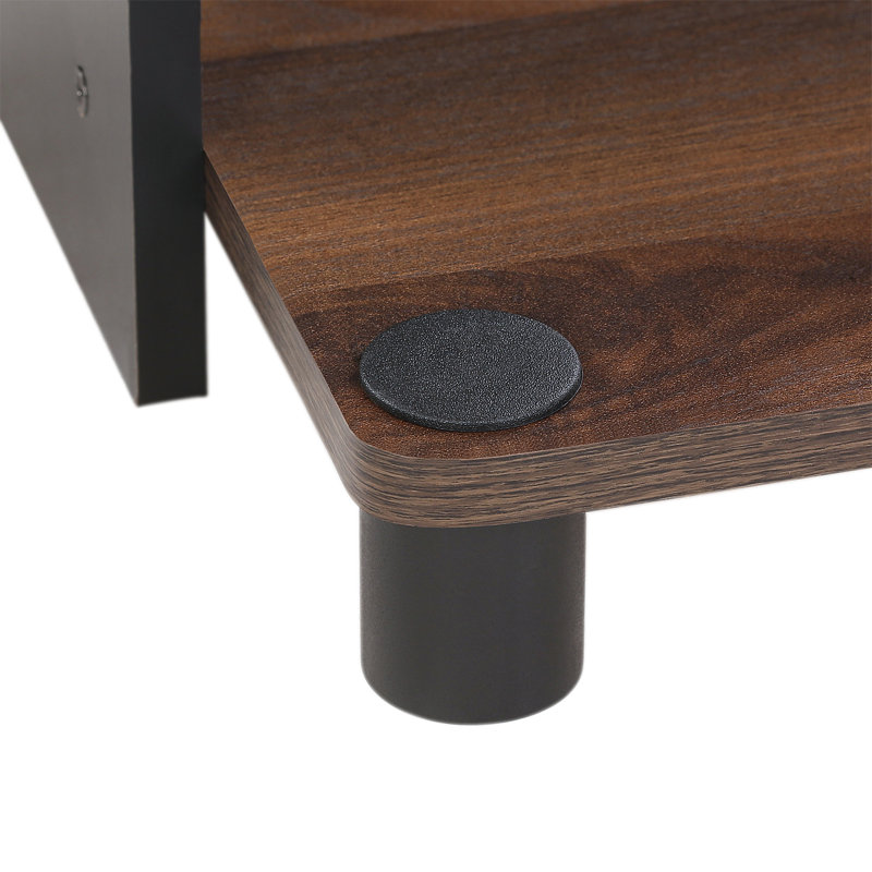 Eleonore Computer Desk, Columbia Walnut/Black