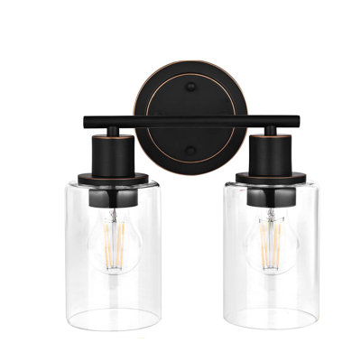  Luminaire de salle de bain avec abat-jour en verre transparent
