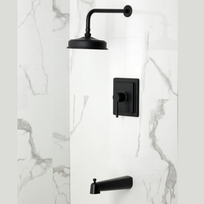 Robinet de baignoire et douche à pression équilibrée à poignée simple Kingston Brass Concord