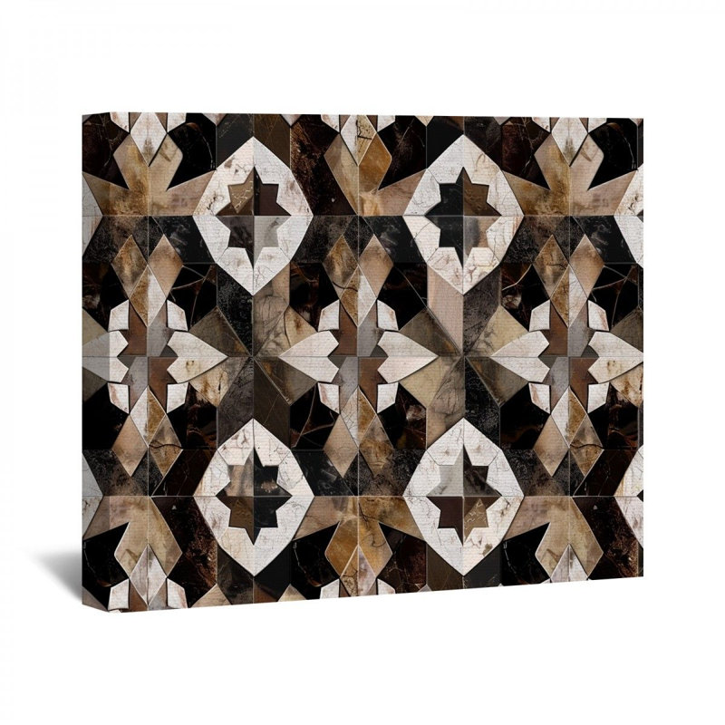 Motif géométrique sur toile, H 11 po x l 14 po x P 3 po