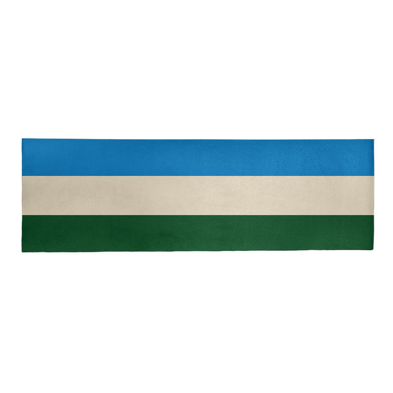 Tapis à rayures vert/crème/bleu, Tapis de couloir 2 pi 6 po x 8 pi