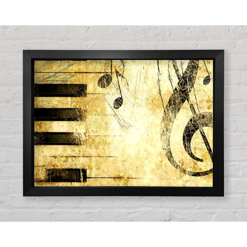 Old Music Score Background - Single Picture Frame Print, 100cm H x 141.4cm W x 3.4cm D