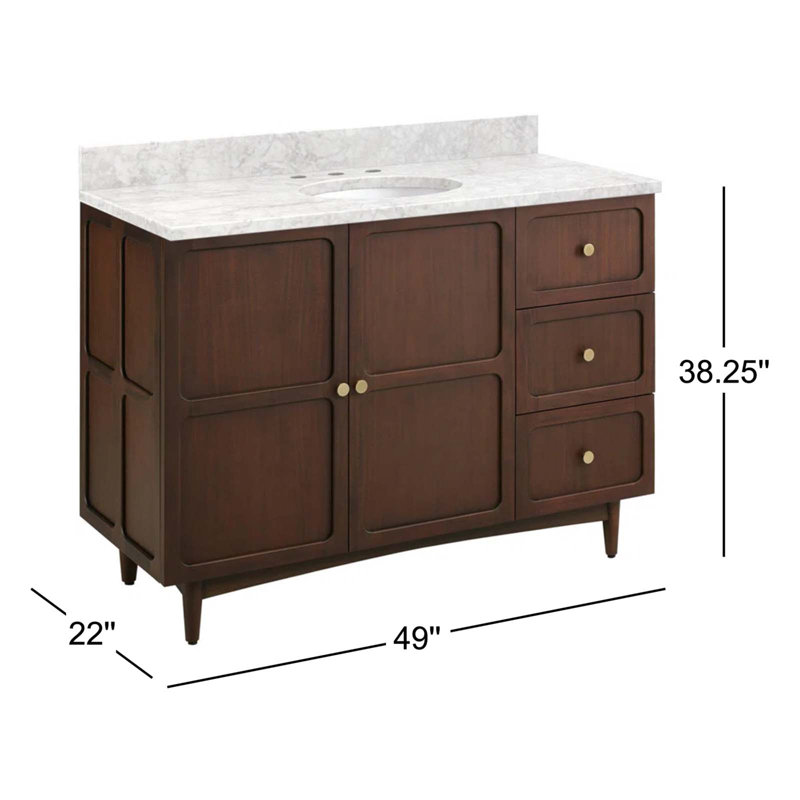 48" Delavan Vanity With Undermount Sink, Arctic White Quartz