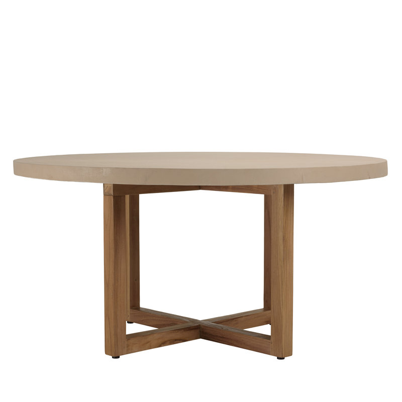 DAK Round Solid Wood Base Dining Table