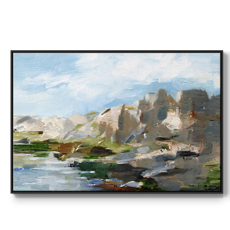Western Cliff II, reproduction d'art sur toile, H 27 po x l 41 po x P 2 po, Noir