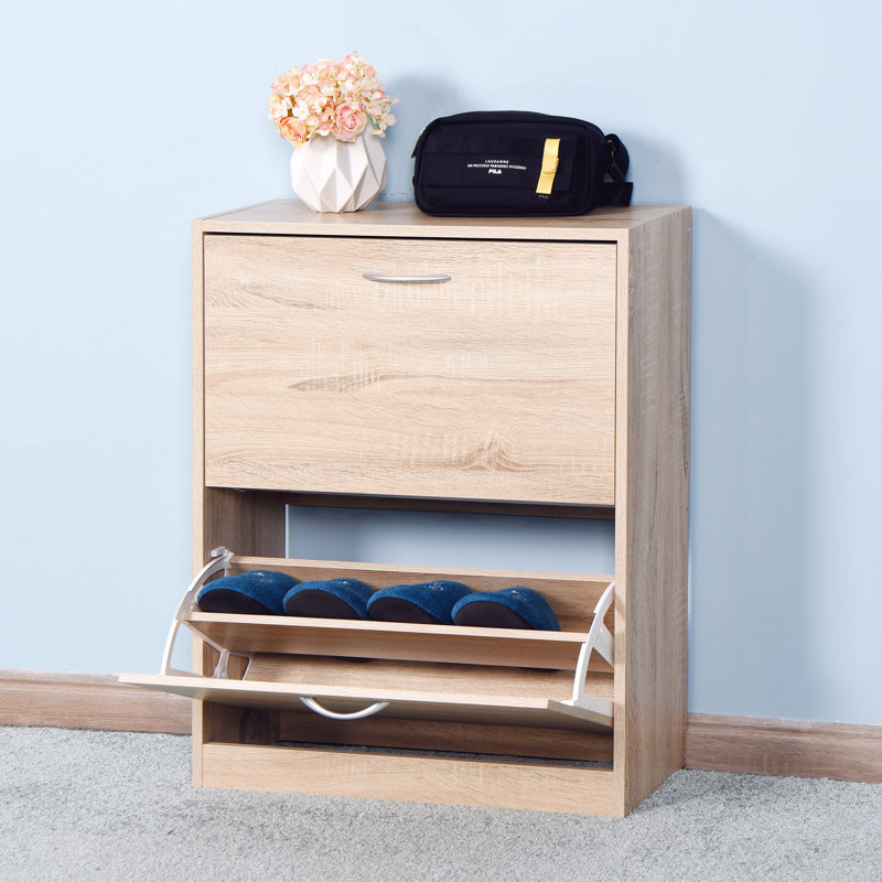 Armoire à chaussures moderne avec 2 tiroirs rabattables pour le vestibule