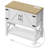 Farmhouse Console Table with Power Outlet, Entryway  Table with Storage Cabinet & Shelf,  Coffee Bar for Hallway, Kitchen, Living Room, White