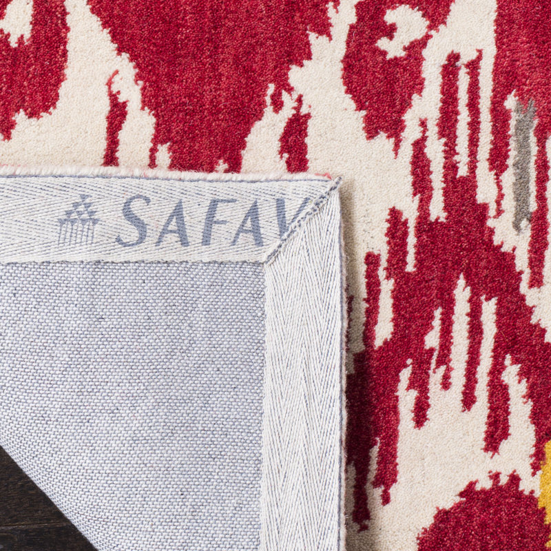 Tapis ikat en laine touffeté à la main Kline, Carré 6 pi