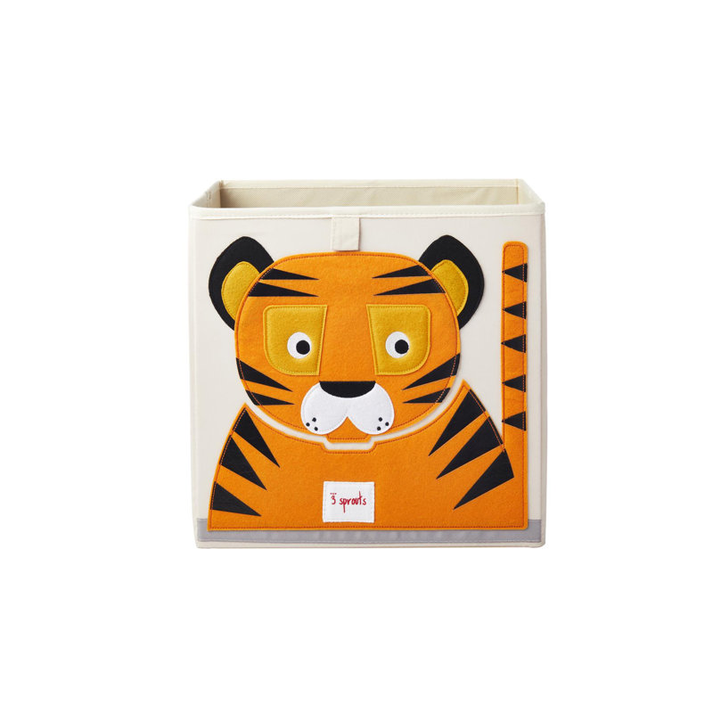 3 Sprouts - Toy Storage Cube for Baby and Kids - Tiger