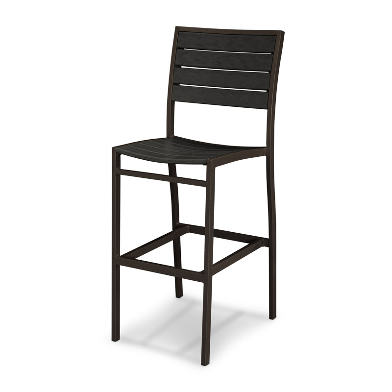 Chaise d'appoint de bar POLYWOOD Euro, Bronze texturé, Noir
