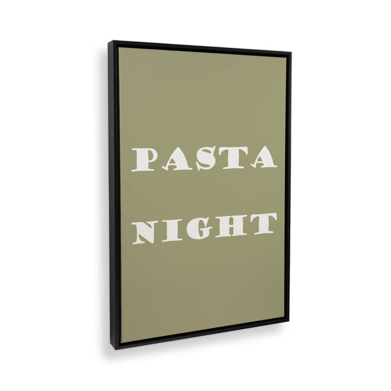Pasta Night Canvas Print in a Frame, 18.75" H x 12.75" W, Satin Black