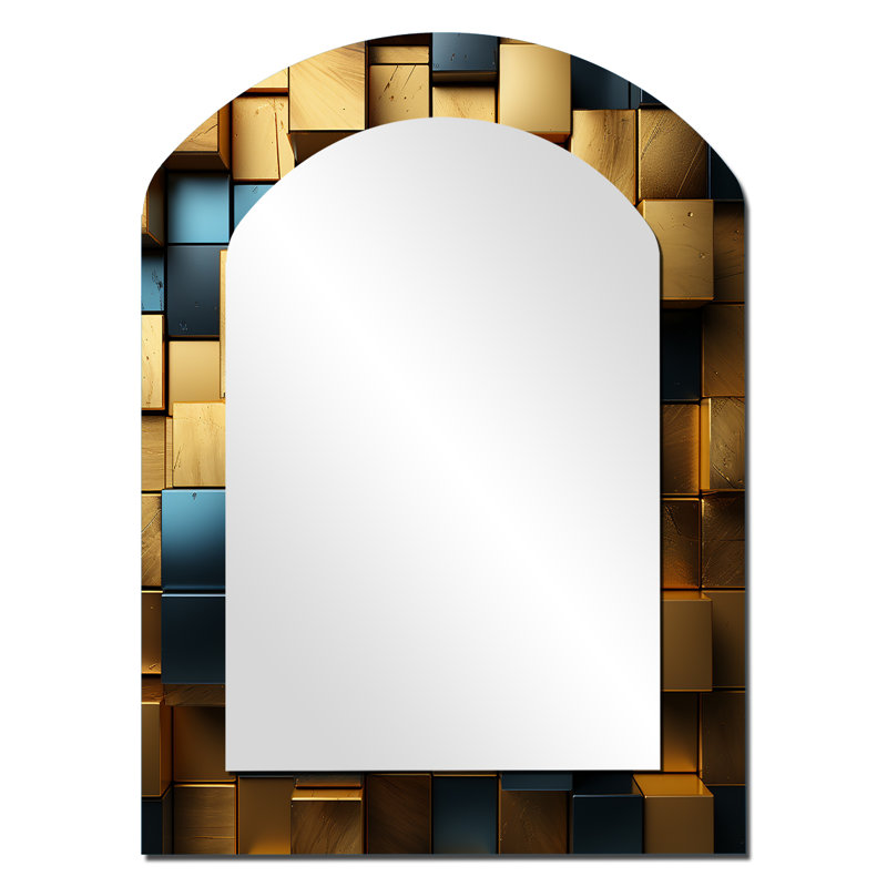 Miroir mural Grunk Gold Cubes, 34 po x 25 po