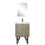 24 po Vaste meuble-lavabo rustique avec comptoir en quartz blanc, robinet en métal et miroir à 18 taches - rayure antitaches