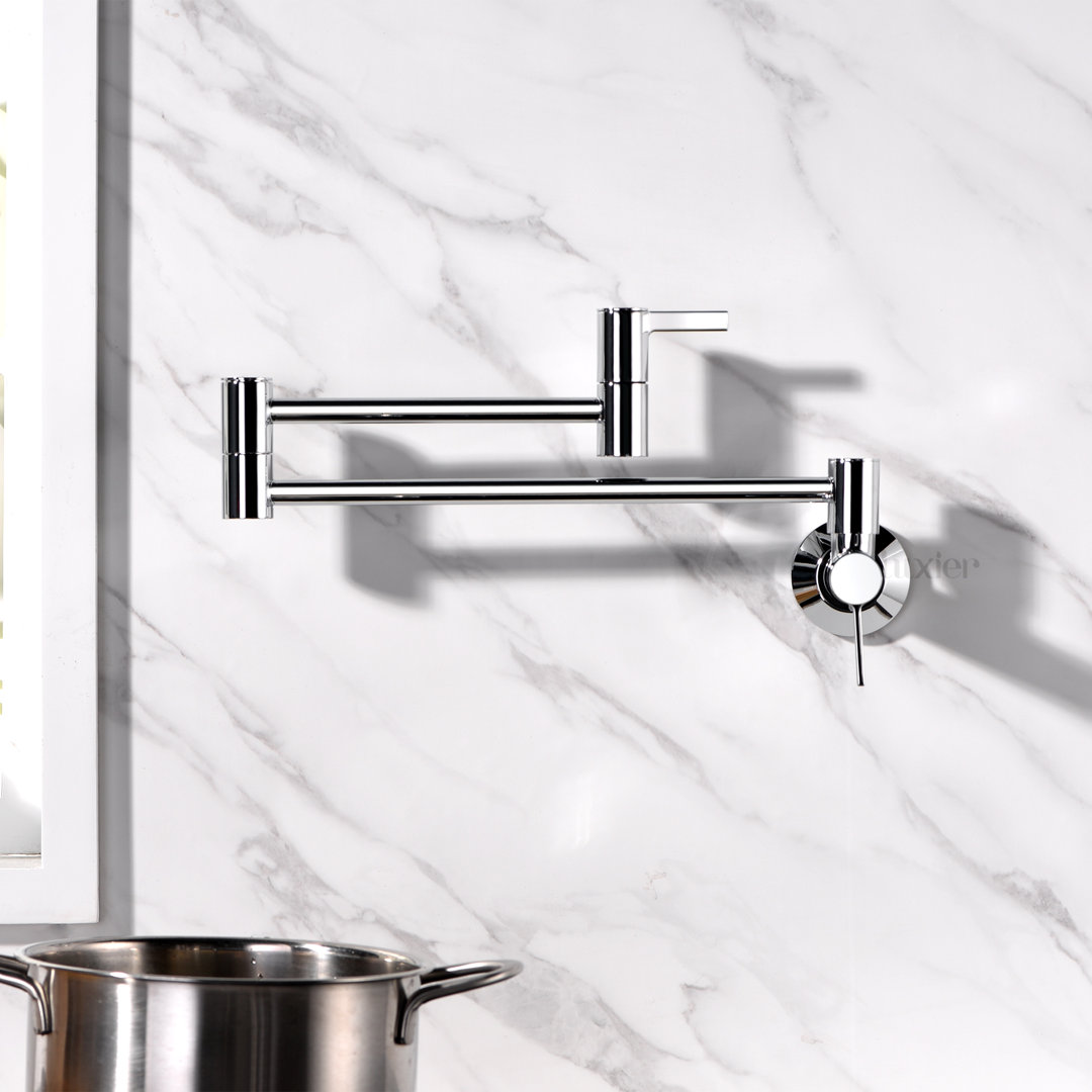 Contemporary 2-Handle Wall-Mounted Pot Filler Luxier 