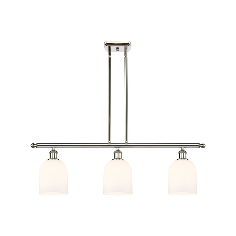 Odaniel 3 - Light Kitchen Island Pendant, Gloss White, Polished Nickel