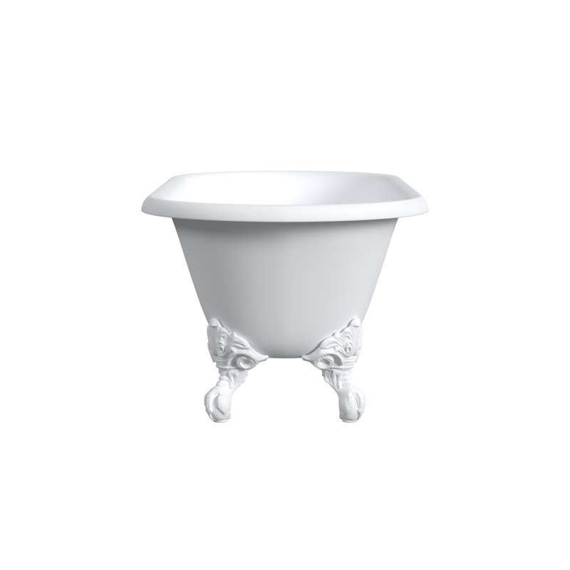 68'' L Soaking Bathtub, White, White Interior with White Exterior