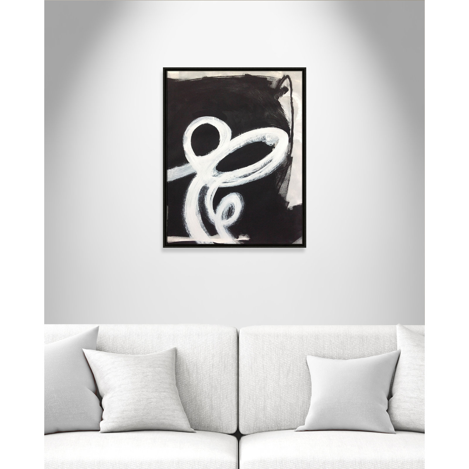Bronte "Swirly Swirls II" Print, 29.5" H x 23.5" W x 2" D, Espresso Floater Framed, No Mat