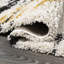 Jubei Modern Bold Strie' Shag Beige/Black/Yellow Rug-132420041