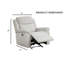 Fauteuil coulissant inclinable manuel de style contemporain avec accoudoirs rembourrés gris clair et salon principal