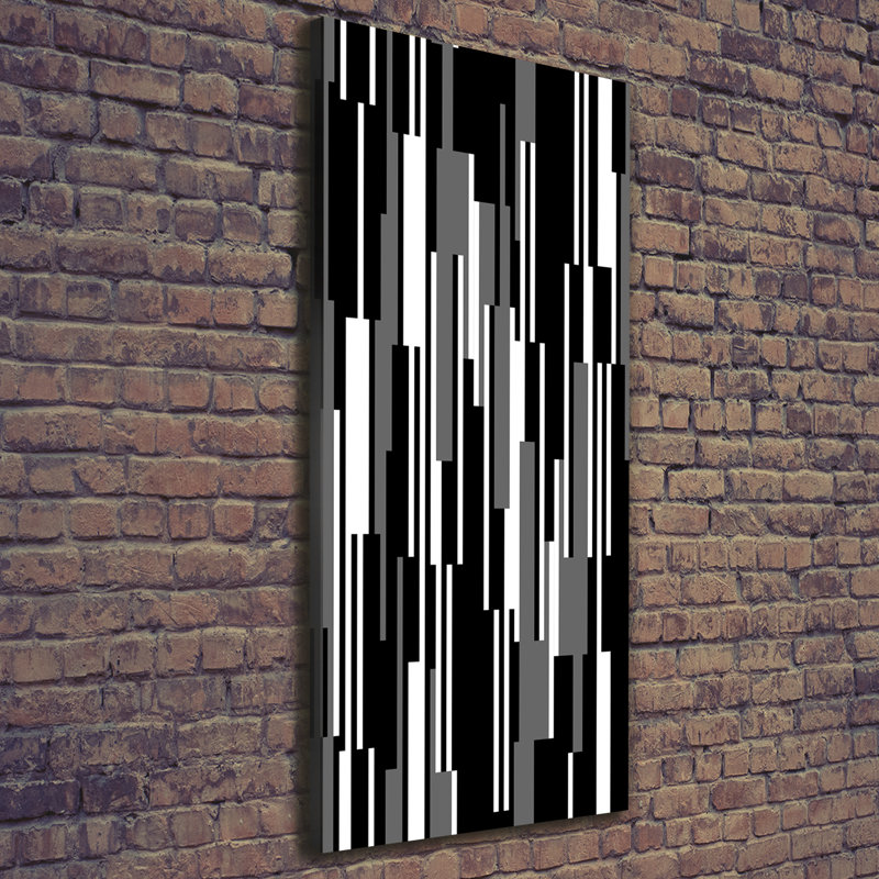 Black And White Lines - Wrapped Canvas Print