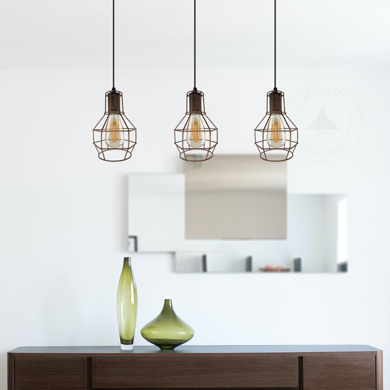 3 - Light Pendant, Brushed Copper