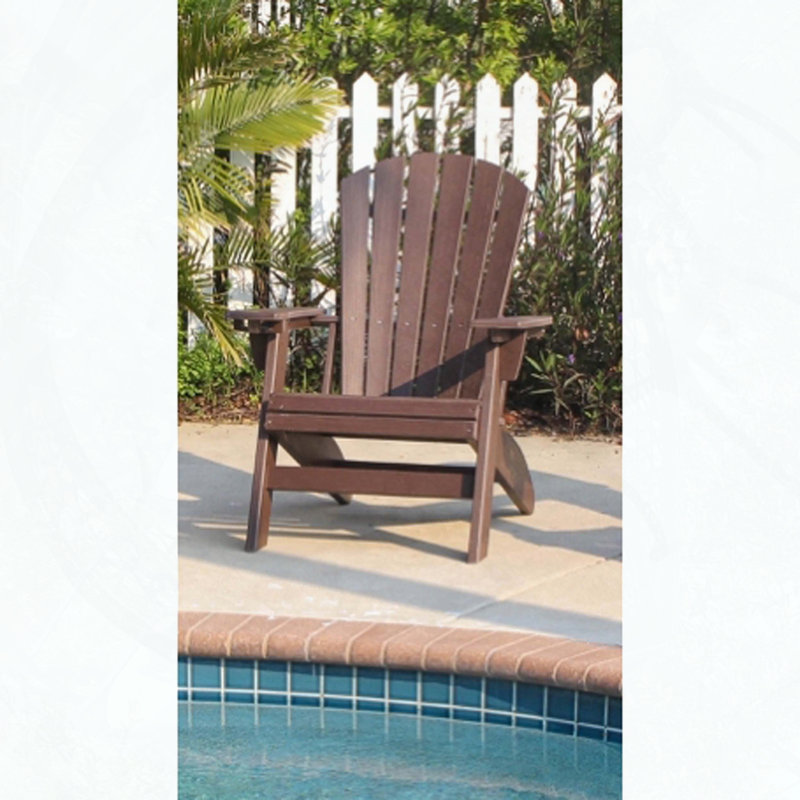 Chaise Adirondack robuste en polyéthylène et en polyéthylène haute densité, Brun