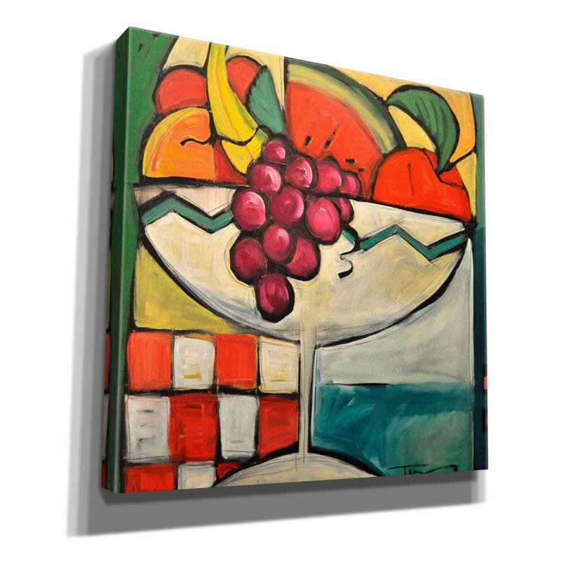 «Red Cocktail Studio» par Tim Nyberg, art mural sur toile, H 12 po x l 12 po x P 0,75 po
