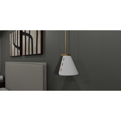 Danyall 1-Light Brushed Weathered Brass Pendant Light