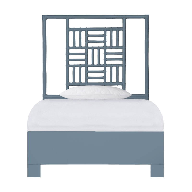 Finn Queen Bed, Pool Blue, White, Extra-long Twin