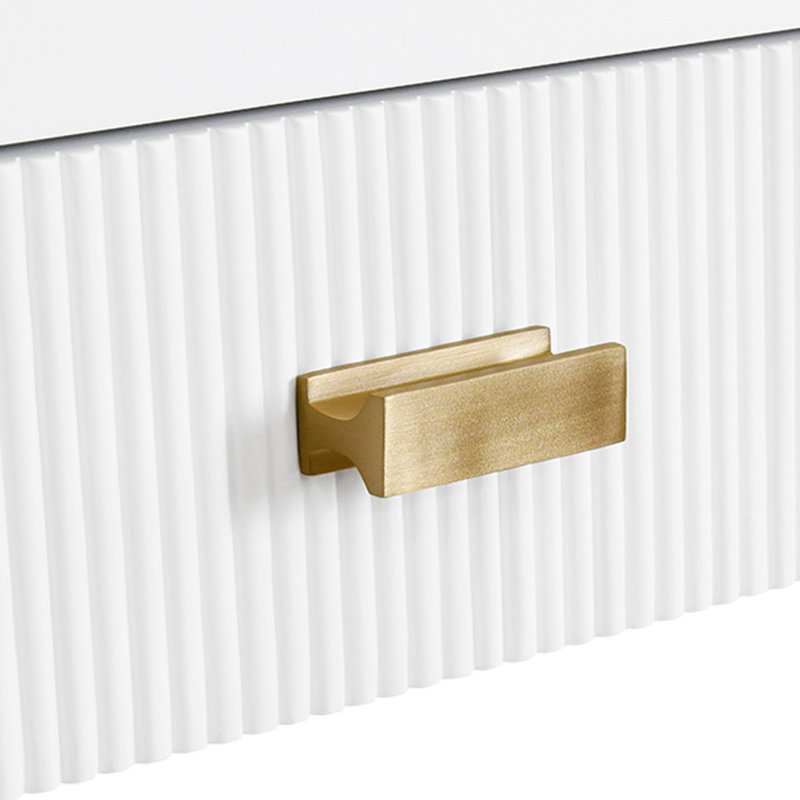 Larkin Solid Wood Writing Desk, Matte White Lacquer