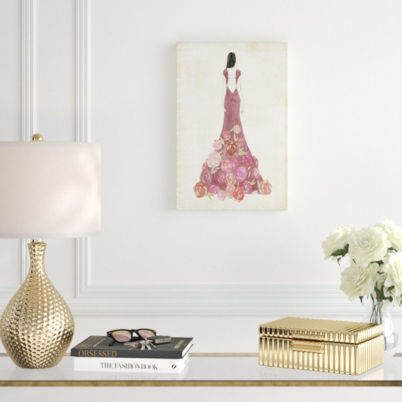 'Garland Gown I' by Grace Popp - Wrapped Canvas Painting Print, 46cm H x 30cm W, Wrapped Canvas