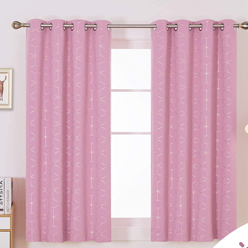 Malone Room Darkening Thermal Curtain, Width 132 x Drop 114cm, Pink
