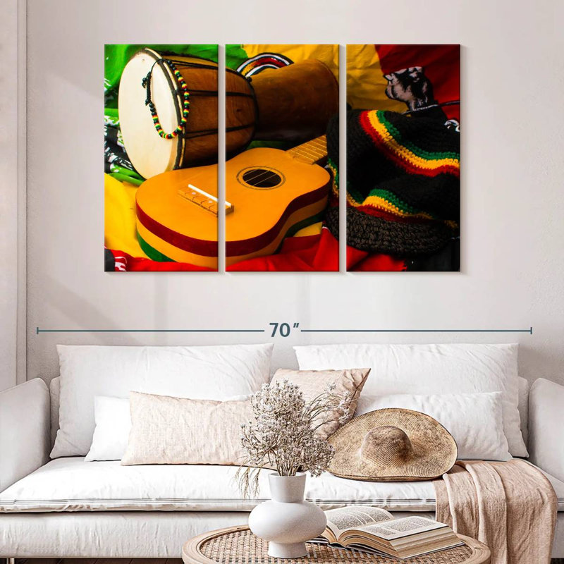 Abarca Reggae Instruments, 32" H x 50" W