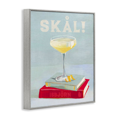 «Skal Cocktail & Bookstack», estampe numérique encadrée par The Whiskey Ginger bk-080