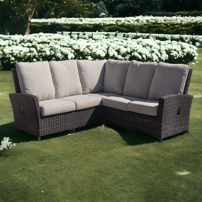 Canapé modulaire d'extérieur en osier de 31 po de largeur avec coussins