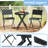 3 PCS Folding Patio Bistro Set with Tempered Glass Coffee Table & 2 Patio Chairs