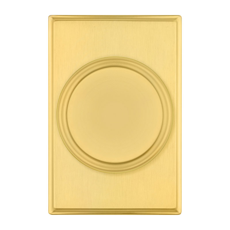 Sora Half Dummy Knob w/ Rectangular Rose in , Satin Brass