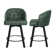 Elyana Counter Height Bar Stools Set Of 2, Swivel Bar Stool With Back, Faux Leather Counter Stool, Metal Legs, Retro Upholstered Barstools For Kitchen Island, Home Bar, Pub