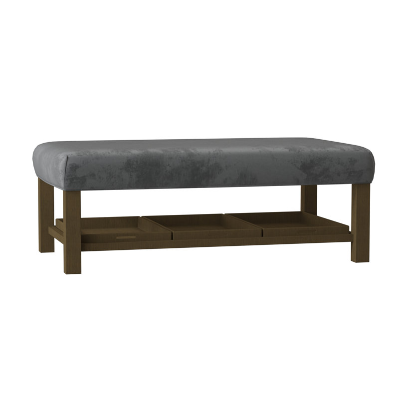 Paula Deen Home Upholstered Ottoman, Handsome 7 Taupe Performance Twill, Manhattan