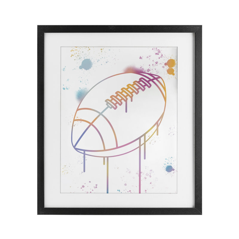 «Graffiti Football Drip», impression par Marcus Prime, Cadre noir minuit, H 16 po x l 13 po